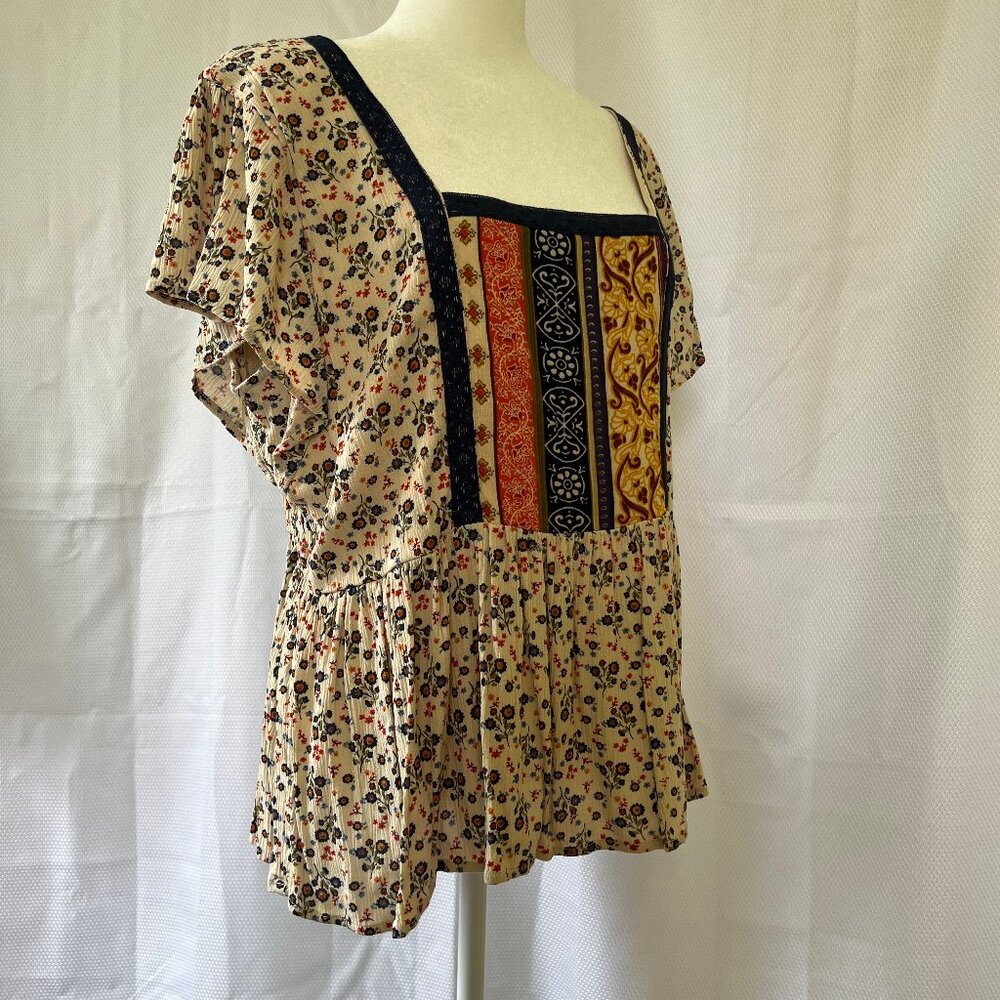 Maurices Multi-Floral Smocked Peplum Top - Picture 8 of 16